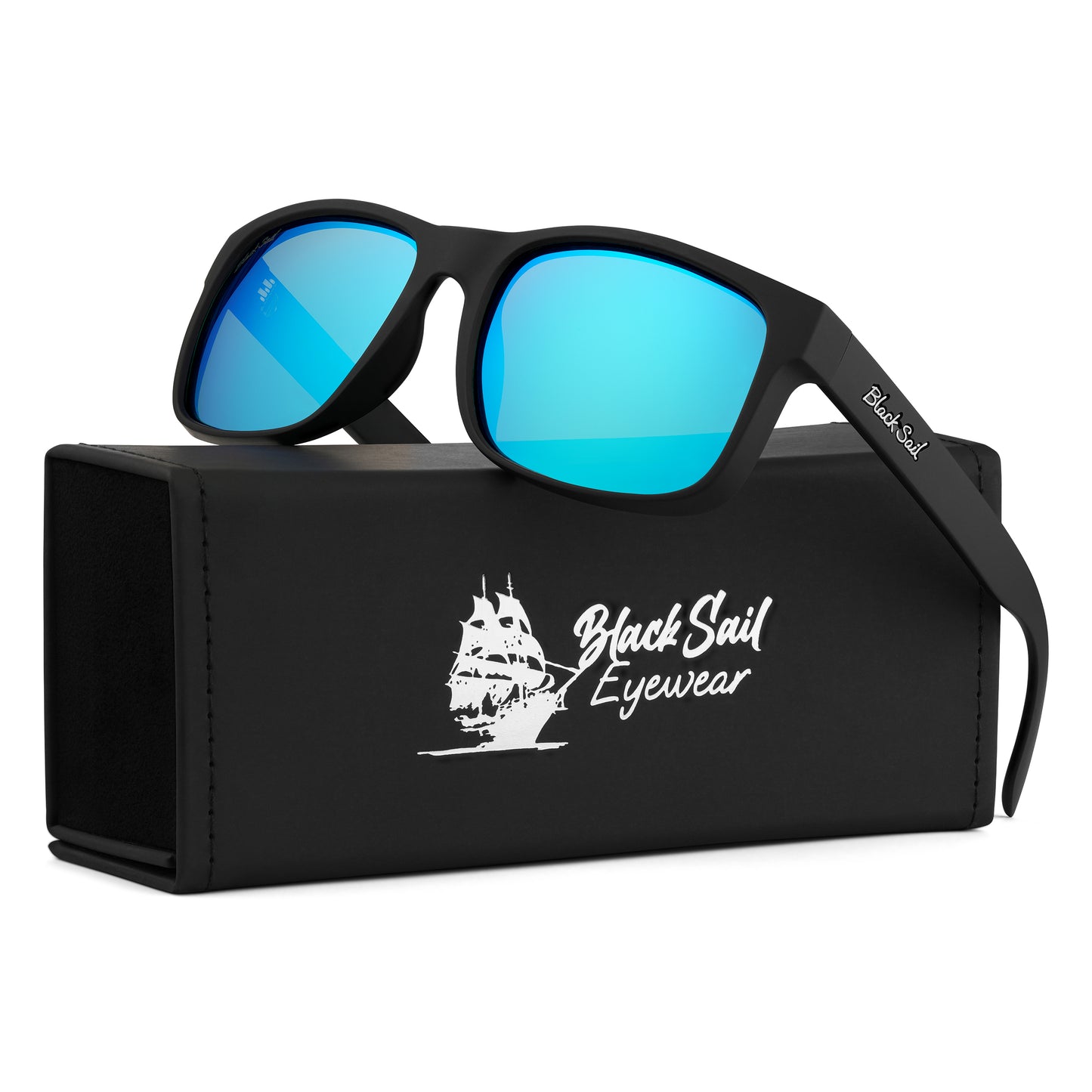 Rudder-Matte Black-Blue Mirror