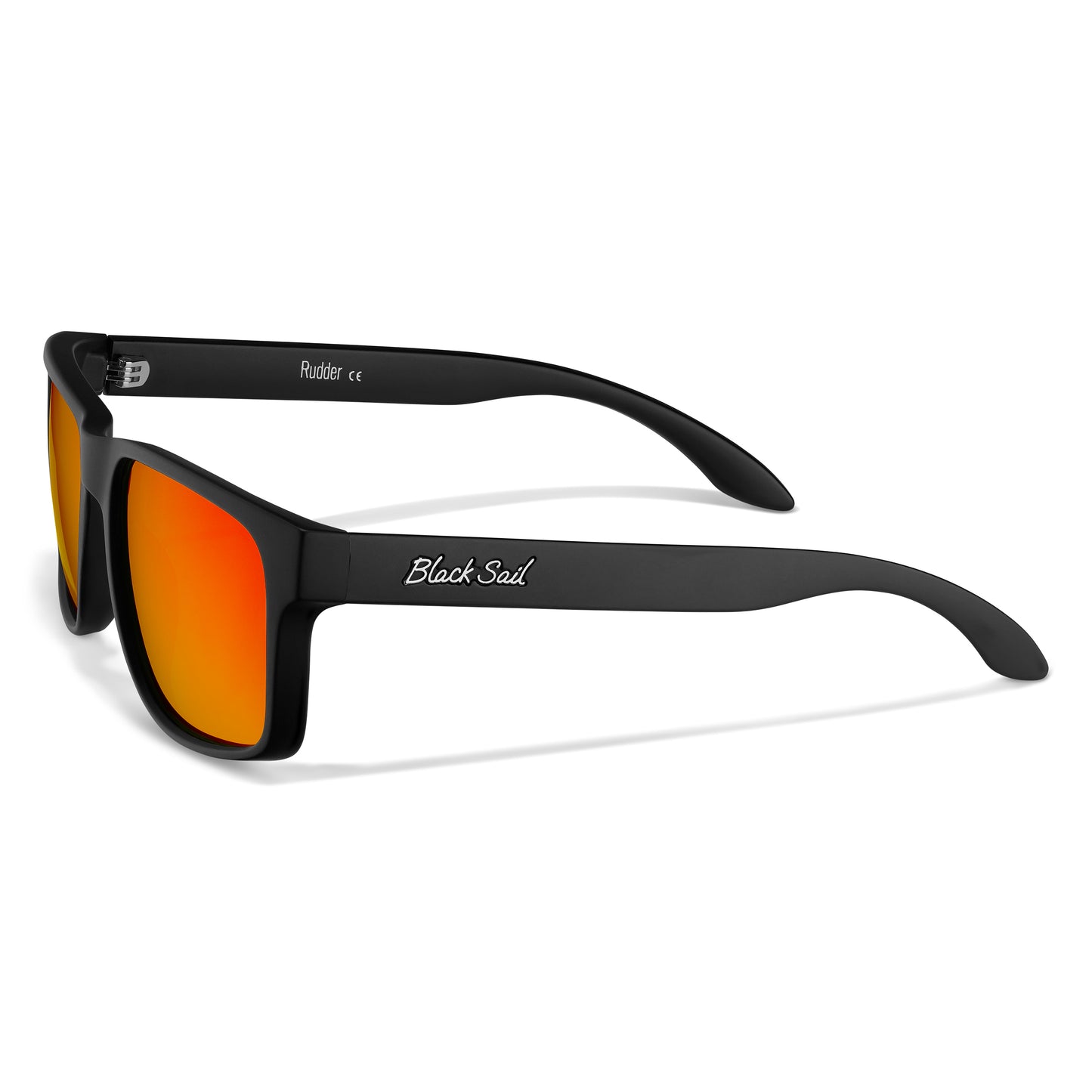 Rudder-Matte Black-Red Mirror