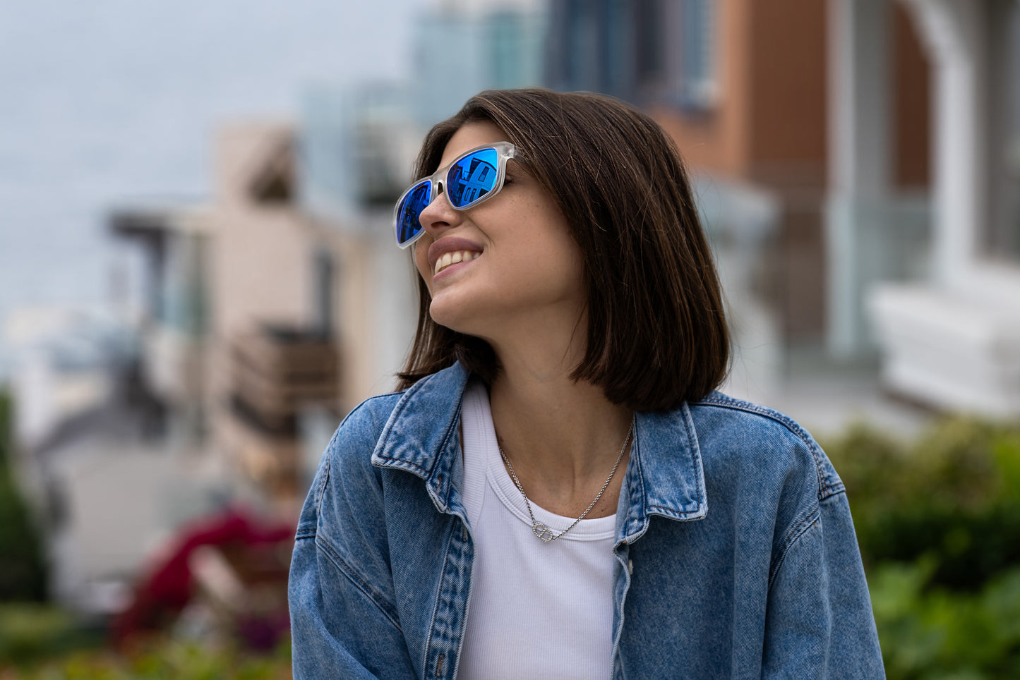 Rudder-Matte Crystal - Blue Mirror