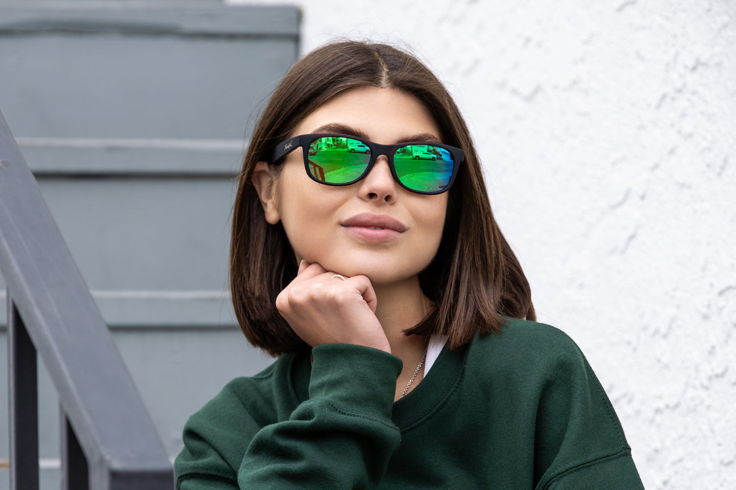 Jib-Matte Black-Green Mirror