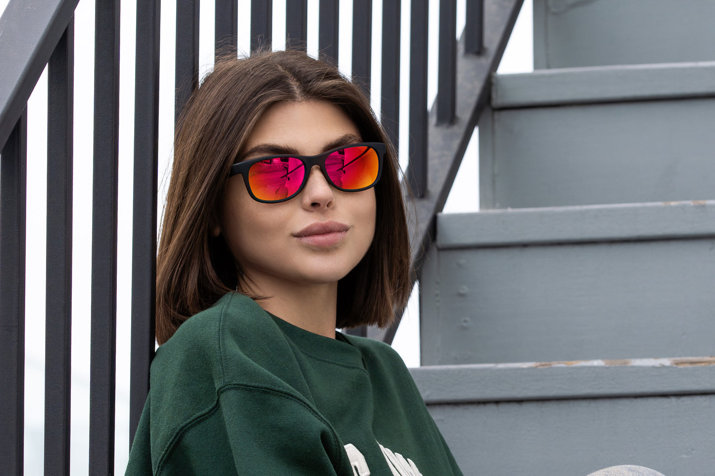 Jib-Matte Black-Red Mirror