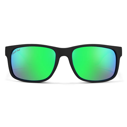 Rudder-Matte Black-Green Mirror