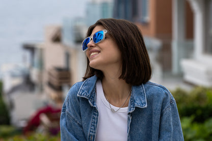 Rudder-Matte Crystal - Blue Mirror