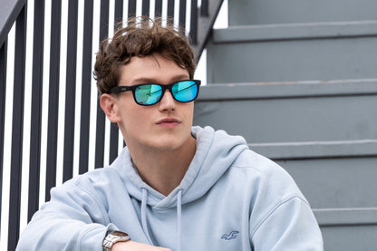 Jib-Matte Black-Blue Mirror