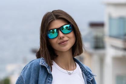 Rudder-Matte Black-Blue Mirror