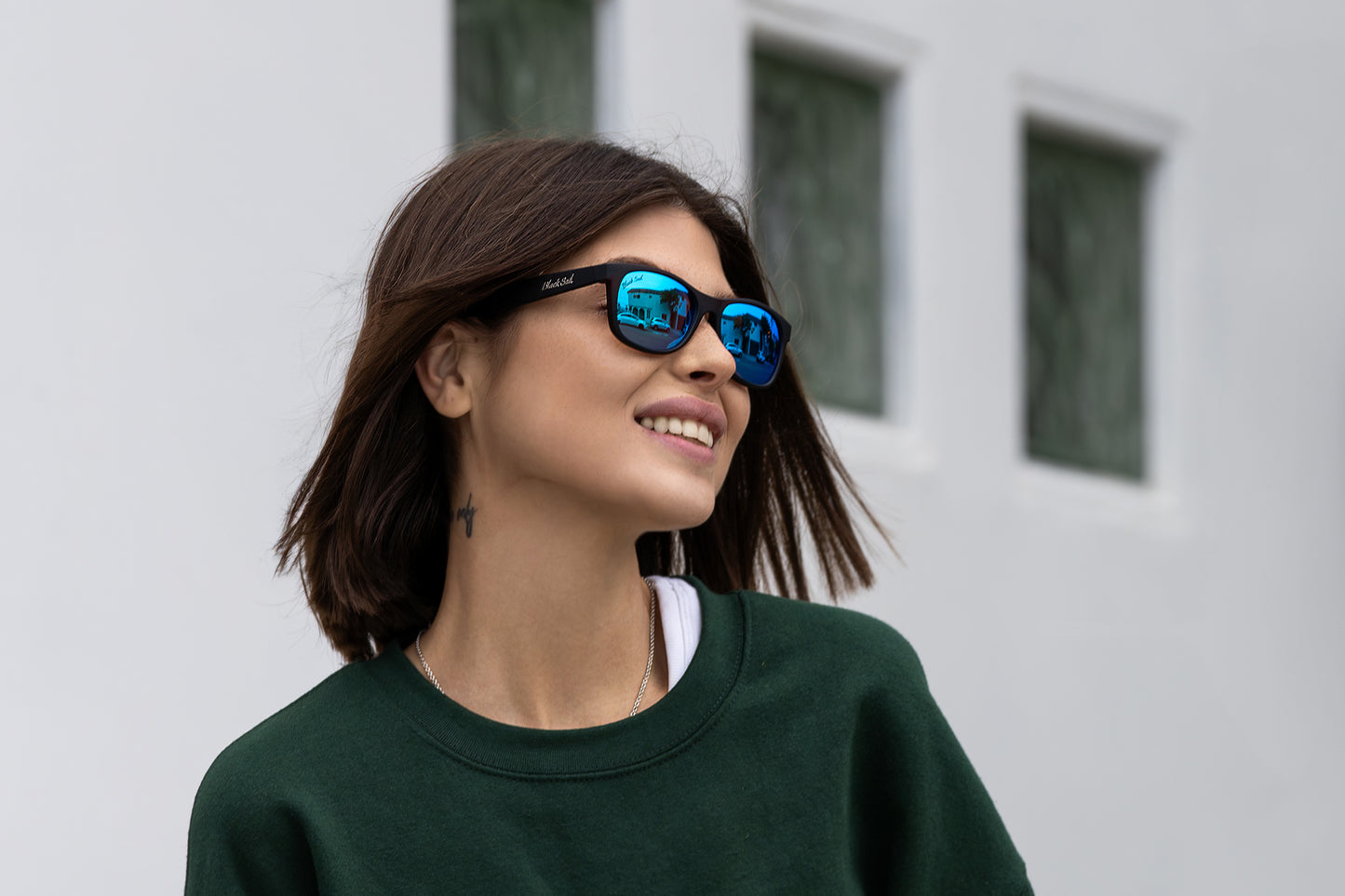 Jib-Matte Black-Blue Mirror