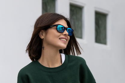 Jib-Matte Black-Blue Mirror