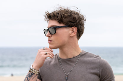 Rudder-Matte Black-Silver Mirror